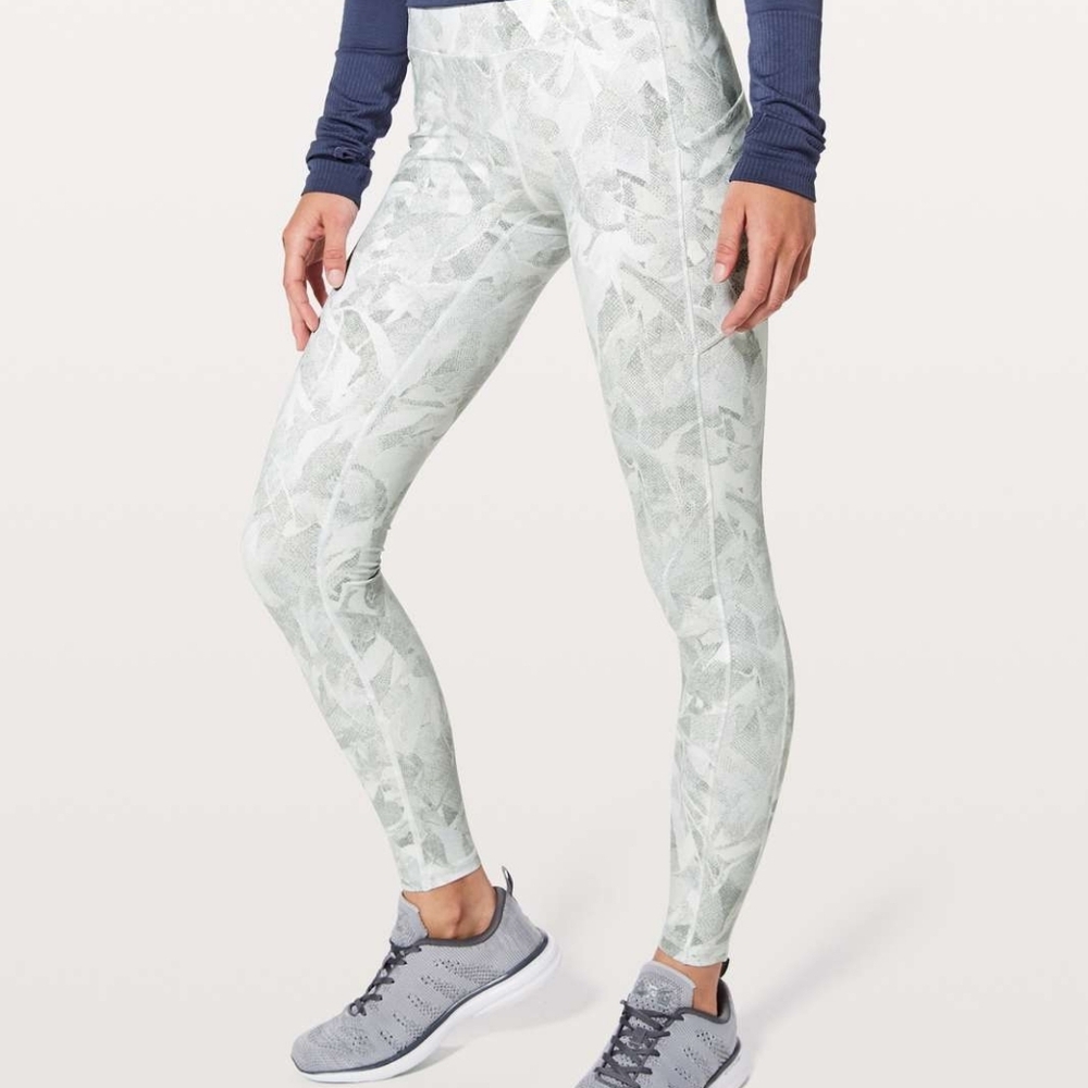 Lululemon Speed Up Tight Size 10‎ Leggings Jasmine White Multi Luxtreme Drawcord